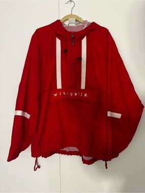 Vintage Wisconsin Badgers Red Oak Windbreaker Pullover Jacket X-Large 90s Anorak